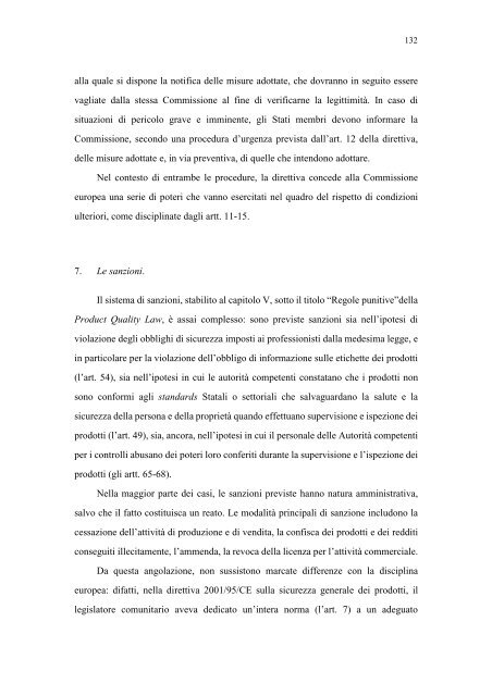 la sicurezza dei prodotti e la responsabilità del produttore nella ...