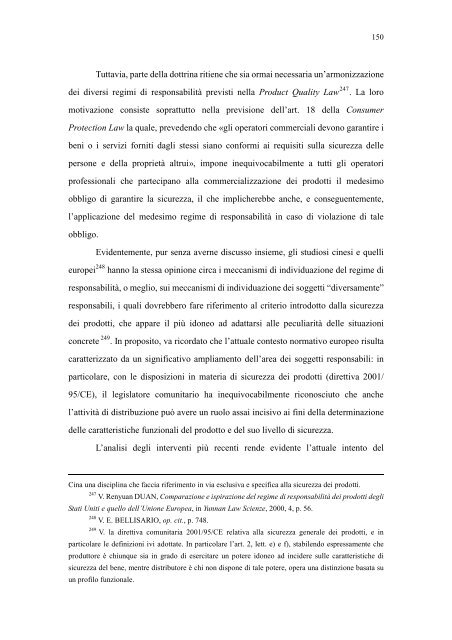 la sicurezza dei prodotti e la responsabilità del produttore nella ...