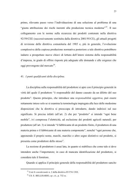 la sicurezza dei prodotti e la responsabilità del produttore nella ...