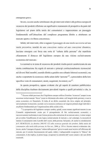 la sicurezza dei prodotti e la responsabilità del produttore nella ...