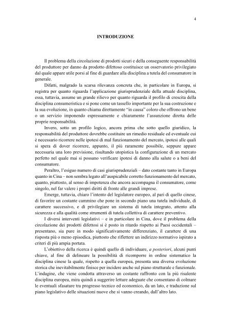 la sicurezza dei prodotti e la responsabilità del produttore nella ...