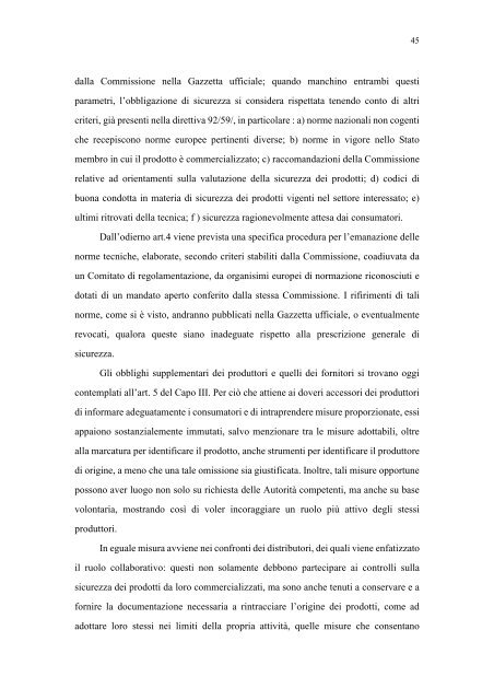 la sicurezza dei prodotti e la responsabilità del produttore nella ...