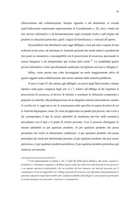 la sicurezza dei prodotti e la responsabilità del produttore nella ...