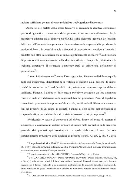 la sicurezza dei prodotti e la responsabilità del produttore nella ...