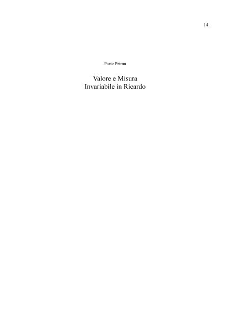 Valore e misura invariabile in Ricardo e Sraffa