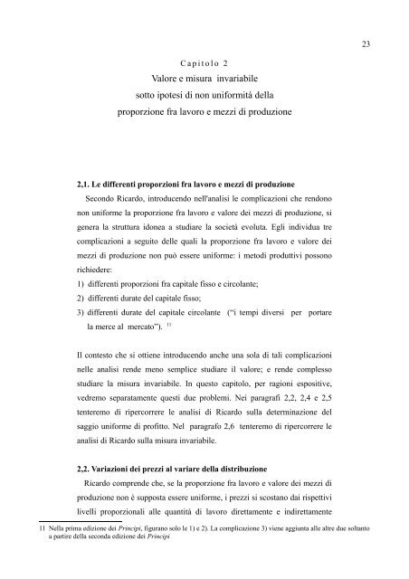 Valore e misura invariabile in Ricardo e Sraffa