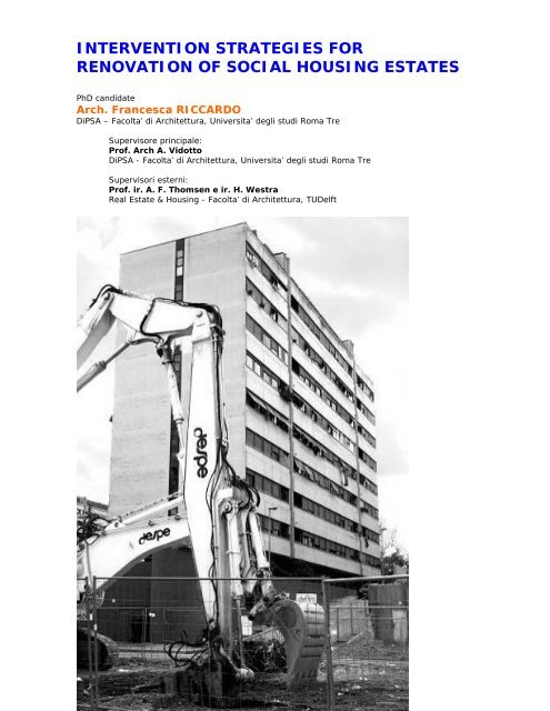 intervention strategies for renovation of social housing estates