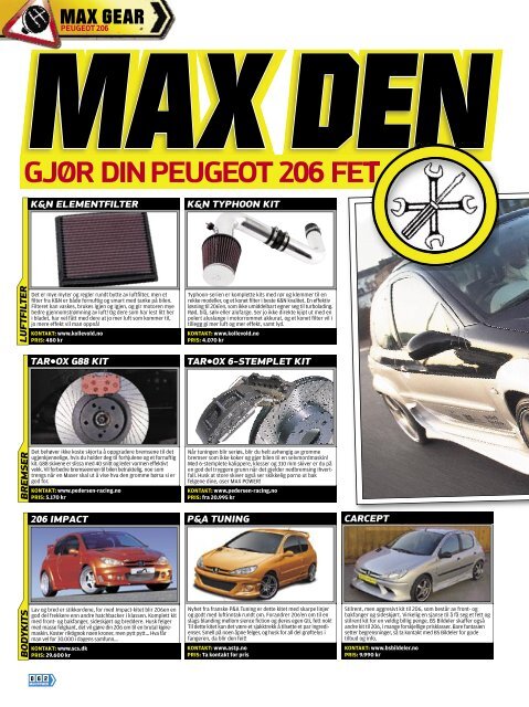max den gjør din peugeot 206 fet