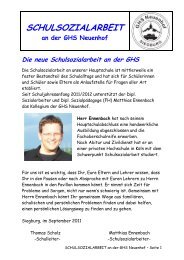 Die neue Schulsozialarbeit an der GHS