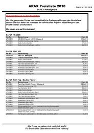 ARAX Preisliste 2010