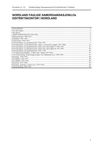 NORDLAND FAGLIGE SAMORGANISASJON/LOs ... - Digitalarkivet