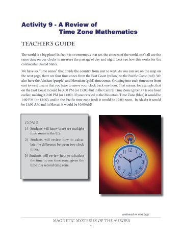 Activity 9 - A Review of Time Zone Mathematics