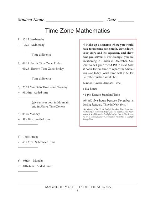 Time Zone Mathematics