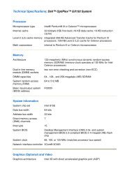 Technical Specifications: Dell? OptiPlex? GX150 System