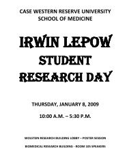 student research day - Case Western Reserve University School of ...