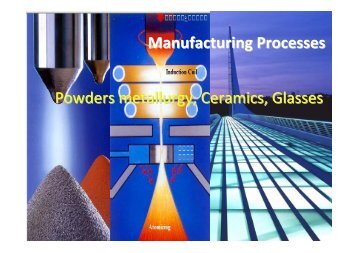 Manufacturing Processes Powders metallurgy, Ceramics, Glasses