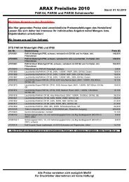 ARAX Preisliste 2010