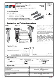 VSV2 - / Typenschlüssel Schaltschema Kenngrößen ... - Argo-Hytos