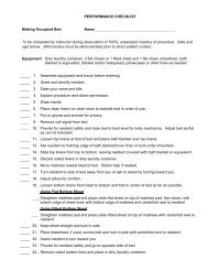 PERFORMANCE CHECKLIST