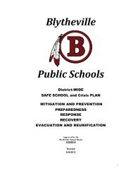District-Wide Safe Schools and Crisis Plan - Blytheville Public Schools