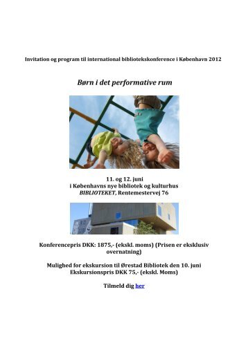 Program for "Børn i det performative rum" - Københavns Biblioteker