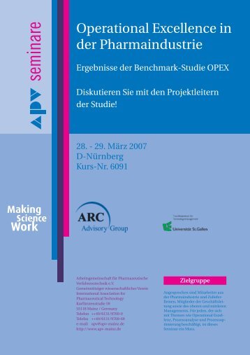 Opex in der Pharmaindustrie - APV