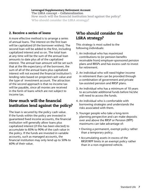 Leveraged Supplementary Retirement Account - Standard Life