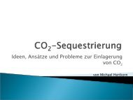 Ideen, Ansätze und Probleme zur Einlagerung von CO2