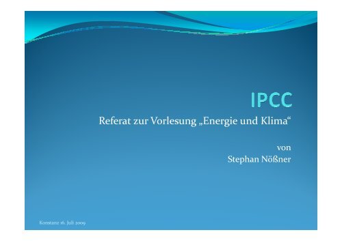Referat zur Vorlesung „Energie und Klima“ - EnergieKlima-Uebung ...