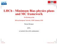 LHCb - Minimum Bias physics plans and MC framework - EPFL