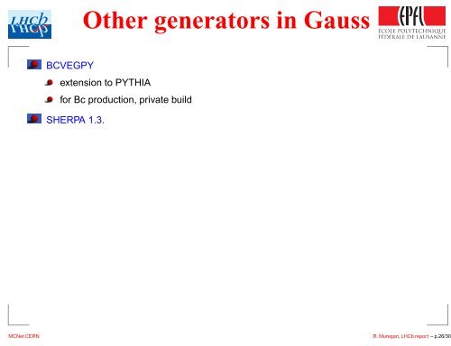 LHCb - Minimum Bias physics plans and MC framework - EPFL