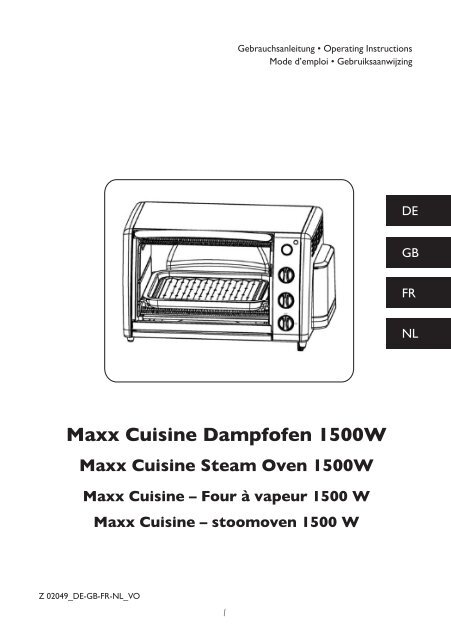 Maxx Cuisine Dampfofen 1500W - M6 Boutique