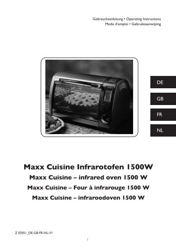 Maxx Cuisine Infrarotofen 1500W - M6 Boutique