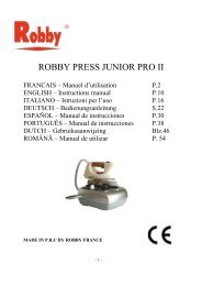 Instructions manual PRESS JUNIOR PRO II - M6 Boutique