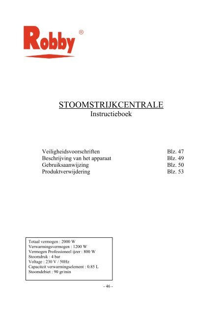 Instructions manual PRESS JUNIOR PRO II - M6 Boutique