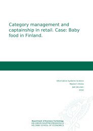 Category management and captainship in retail. Case: Baby food in ...