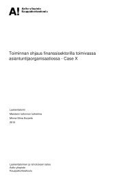 Toiminnan ohjaus finanssisektorilla toimivassa ... - Aalto-yliopisto