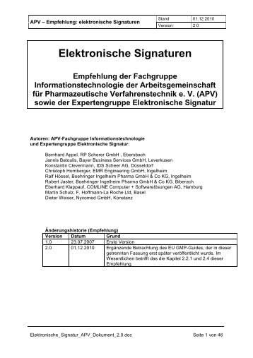 Elektronische Signaturen - APV
