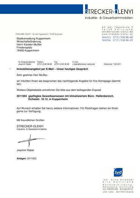 ANGEBOT PER E-MAIL STRECKER-OLENYI - Stadt Kuppenheim