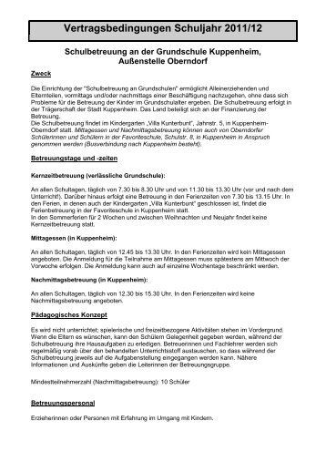 Vertragsbedingungen Schuljahr 2011/12 - Stadt Kuppenheim