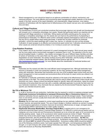 weed control in corn - Applied Weed Science Research - University ...