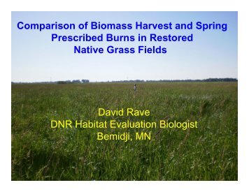 Comparison of Biomass Harvest and Spring Prescribed Burns in ...