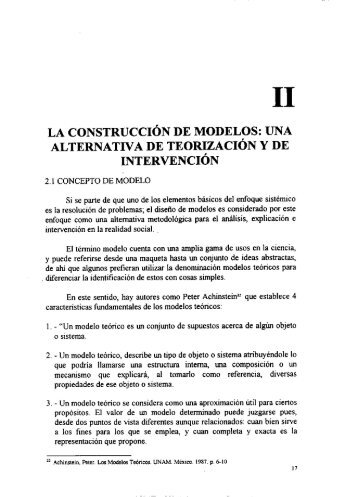 II.La construcción de model