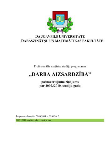 „DARBA AIZSARDZĪBA” - Daugavpils Universitāte