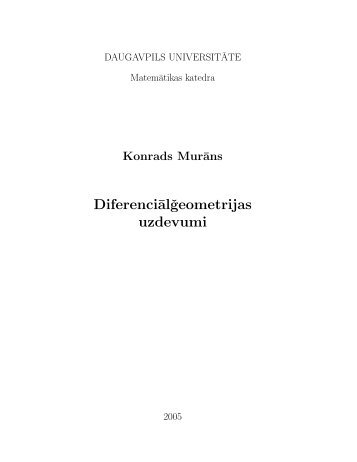 Diferenci¯algeometrijas uzdevumi