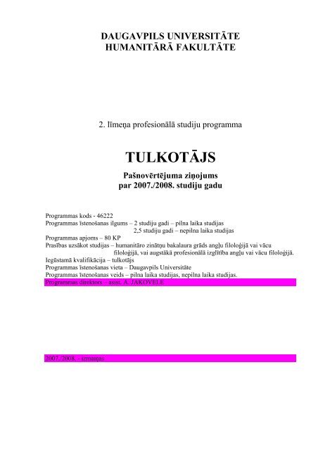 Tulkotajs Daugavpils Universitate
