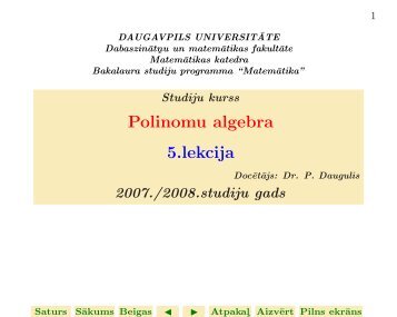 Polinomu algebra 5.lekcija