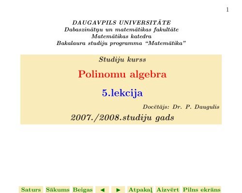 Polinomu algebra 5.lekcija