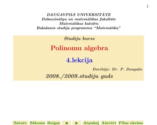 Polinomu algebra 4.lekcija