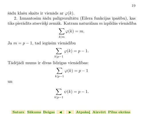 Veselo skaitl¸u teorija 8.lekcija